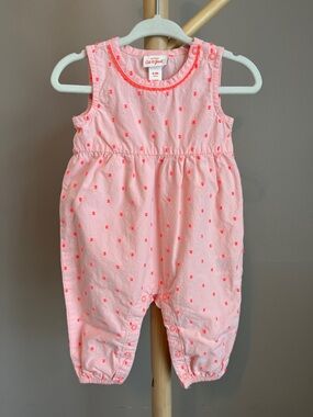 ⭐️⭐️PICK 5 / $20 Cat & Jack Light Pink Sleeveless Polka Dot Baby Romper 0-3M